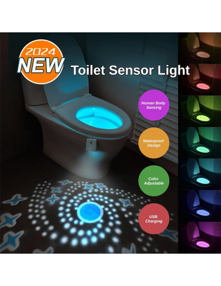 Luz Nocturna para Inodoro CGSZDMZY LED 16 Colores Recargable