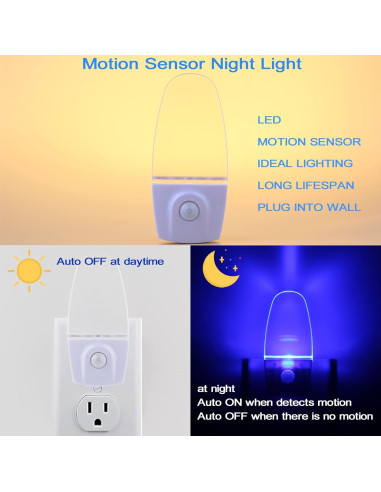 Luz Nocturna LED CICINY con Sensor de Movimiento 0.5W Azul