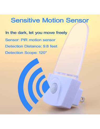 Luz Nocturna LED CICINY con Sensor de Movimiento 0.5W Azul