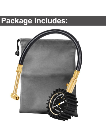 Manómetro de Presión de Neumáticos PUIBERS 60 PSI con Chuck 90