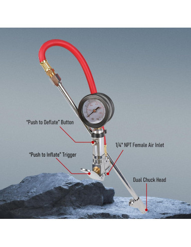 Inflador de Neumáticos WYNNsky con Manómetro 30.48 cm 160 PSI