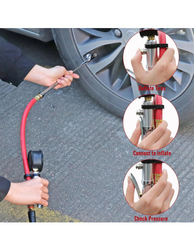 Inflador de Neumáticos WYNNsky con Manómetro 30.48 cm 160 PSI