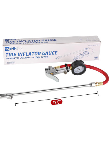 Inflador de Neumáticos WYNNsky con Manómetro 30.48 cm 160 PSI