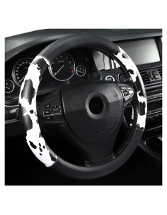 Cubierta de Volante ZHOL Diseño Vaca 14.5-15" Cuero Antideslizante