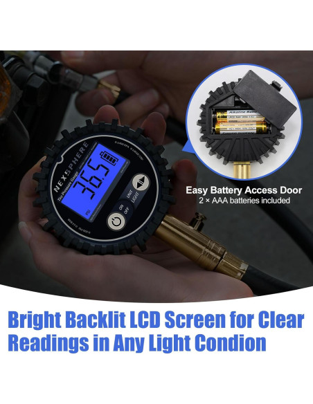 Medidor de Presión de Neumáticos Digital NexSphere 200 PSI