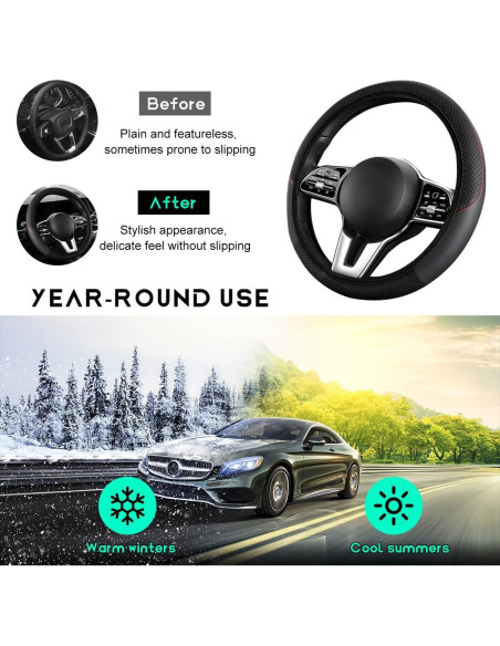 Cubierta de Volante SHMZK 15" Fibra de Carbono Antideslizante