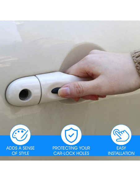 8 Piezas Cubierta Protectora Agujero Llave Coche TIESOME Negro