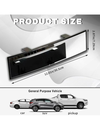 Espejo Retrovisor Panorámico Honibaoto 30.7x7.9 cm Antideslumbrante