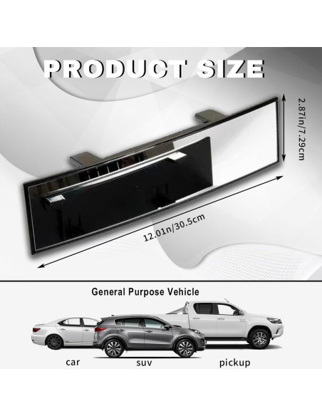 Espejo Retrovisor Panorámico Honibaoto 30.7x7.9 cm Antideslumbrante