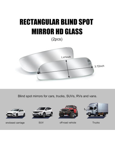 Espejo de Punto Ciego Convexo Povtii 2 PCS Ajustable 360