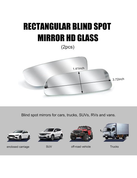 Espejo de Punto Ciego Convexo Povtii 2 PCS Ajustable 360