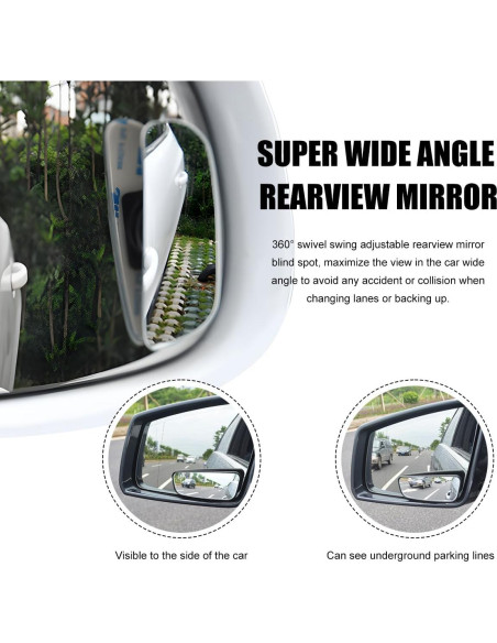 Espejo de Punto Ciego Convexo Povtii 2 PCS Ajustable 360