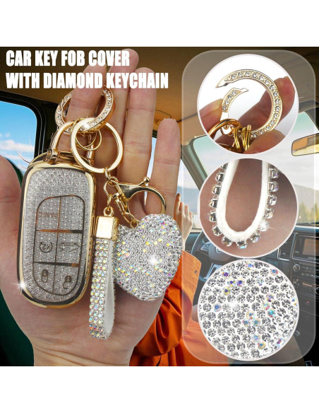 Cubierta de Llave Simocky para Jeep - Llavero Diamante Dorado