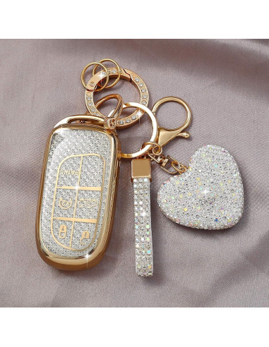 Cubierta de Llave Simocky para Jeep - Llavero Diamante Dorado