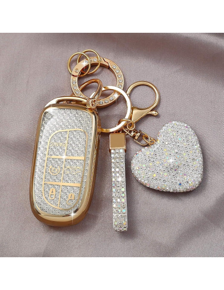 Cubierta de Llave Simocky para Jeep - Llavero Diamante Dorado