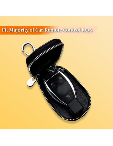Funda de Llave de Coche Jewssi Universal de Cuero Negro