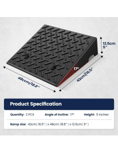 Rampas de Goma KROAK 5" Elevación 4 Toneladas Antideslizantes 2