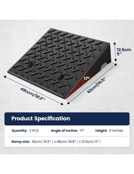 Rampas de Goma KROAK 5" Elevación 4 Toneladas Antideslizantes