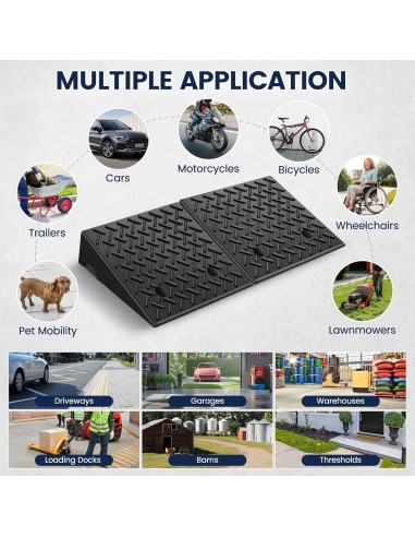 Rampas de Goma KROAK 5" Elevación 4 Toneladas Antideslizantes