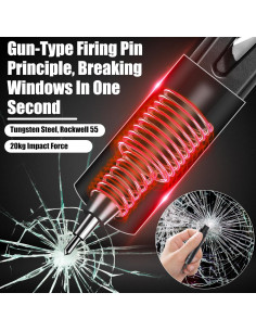 Herramienta de Seguridad Zhaoyao 2-en-1 Rompeventanas y Cortador 2