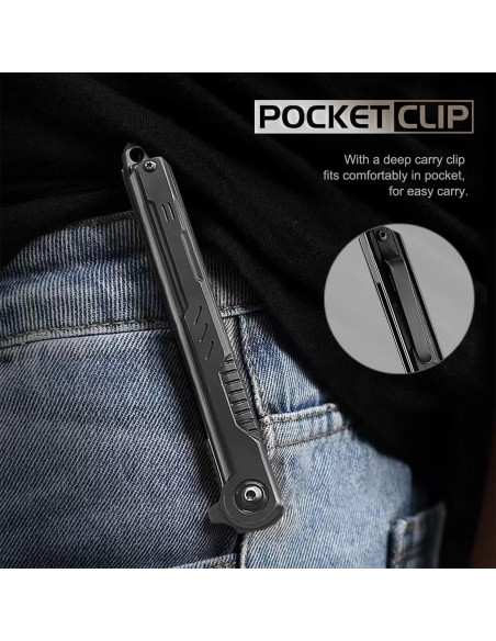 Cuchillo de bolsillo CABUGE EDC Plegable 20.3 cm Acero Inoxidable