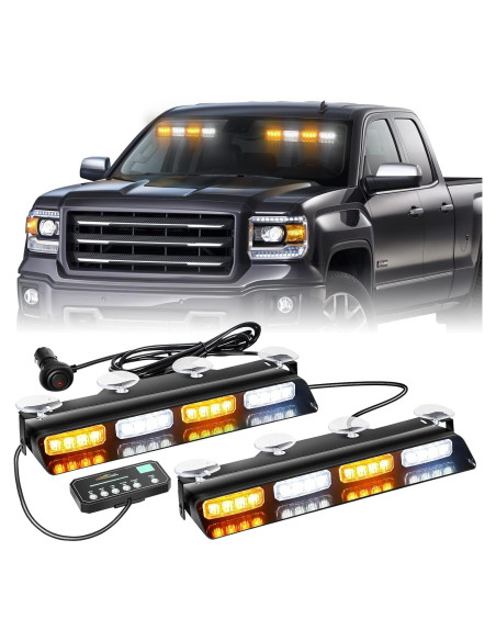 Luces Estroboscópicas de Emergencia XRIDONSEN 32W 2x35.56cm Ámbar/Blanco