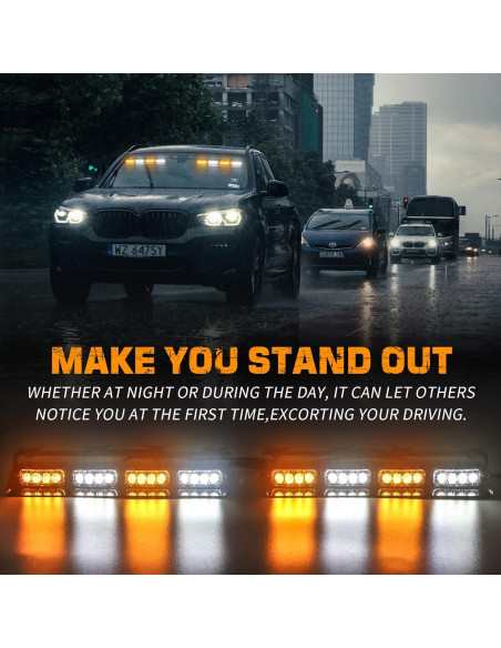 Luces Estroboscópicas de Emergencia XRIDONSEN 32W 2x35.56cm Ámbar/Blanco