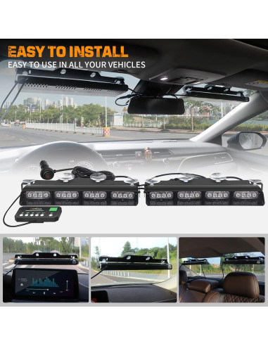 Luces Estroboscópicas de Emergencia XRIDONSEN 32W 2x35.56cm Ámbar/Blanco