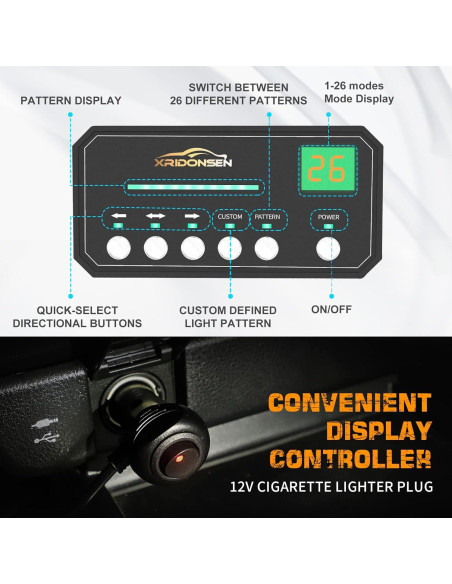 Luces Estroboscópicas de Emergencia XRIDONSEN 32W 2x35.56cm Ámbar/Blanco