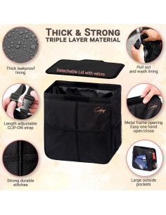 Bote de Basura para Automóvil Creathing 3 Gal a Prueba de Fugas 2