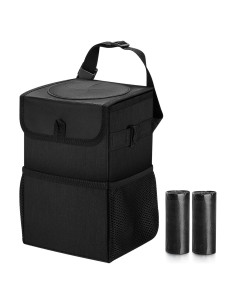 Basurero de Coche Accmor Negro Impermeable con 60 Bolsas