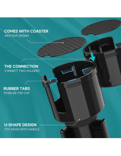 Expansor Soporte para Tazas de Auto TYKOR 2 en 1 Ajustable 2