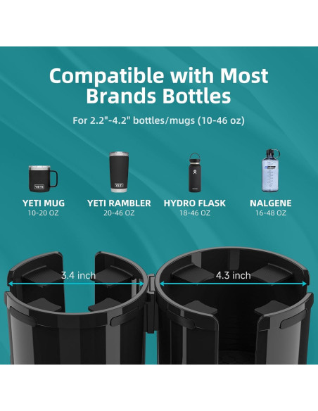 Expansor Soporte para Tazas de Auto TYKOR 2 en 1 Ajustable