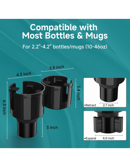 Expansor Soporte para Tazas de Auto TYKOR 2 en 1 Ajustable