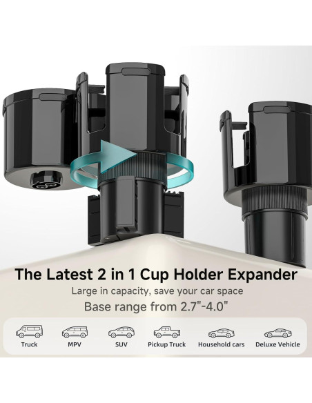 Expansor Soporte para Tazas de Auto TYKOR 2 en 1 Ajustable