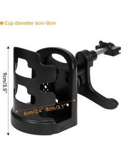Soporte para Taza de Coche OEMASSIVE Ajustable Negro 2
