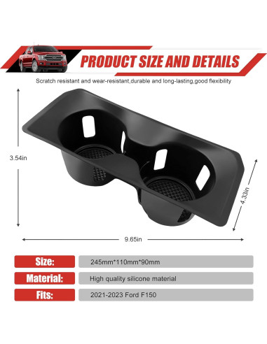 Inserto Soporte de Taza Utiiy para Ford F150 2021-2025