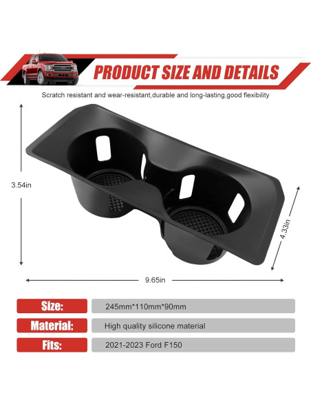Inserto Soporte de Taza Utiiy para Ford F150 2021-2025
