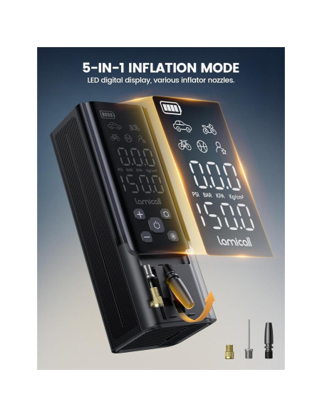 Inflador de Neumáticos Portátil Lamicall VHEP01-B2 150 PSI