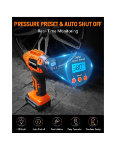 Compresor de Aire Portátil WORKSITE WCAP115D 12V Batería 2