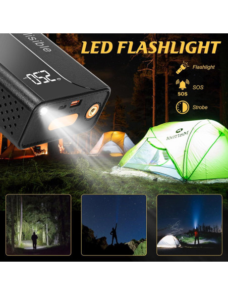 Arrancador de Salto Portátil Flisible 2000A con Compresor 150PSI