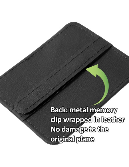 Organizador de Visera de Auto YBEATY de Cuero Negro 15.5x12.5cm
