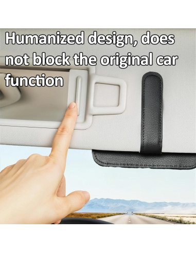 Organizador de Visera de Auto YBEATY de Cuero Negro 15.5x12.5cm