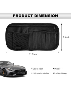 Organizador de Visera de Coche SHMZK 30x15 cm Multi-Bolsillo 2