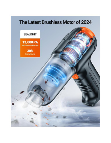 Aspiradora de Coche Inalámbrica SEALIGHT X2PM 150W Compacta