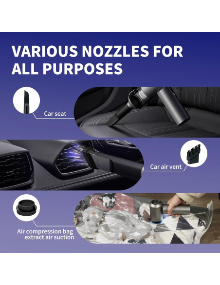 Aspiradora Portátil Inalámbrica Carforu W129302WCF0006 16000PA Aspiradora Portátil Inalámbrica Carforu W129302WCF0006 16000PA