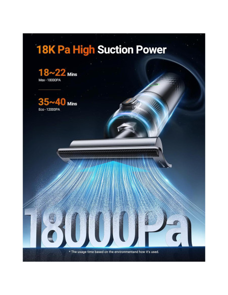 Aspiradora de Coche SEALIGHT VS01 Inalámbrica 18000Pa 40min Aspiradora de Coche SEALIGHT VS01 Inalámbrica 18000Pa 40min