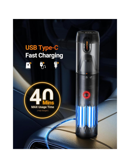 Aspiradora de Coche SEALIGHT VS01 Inalámbrica 18000Pa 40min Aspiradora de Coche SEALIGHT VS01 Inalámbrica 18000Pa 40min