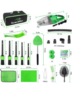 Kit de Limpieza Interior de Automóvil Lezcufer 17 Piezas 2