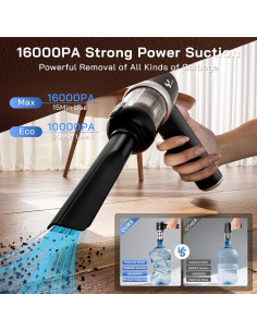 Aspiradora de Mano Inalámbrica Helloleiboo 16000PA 120W 4-en-1 2